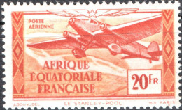 AFRICA EQUATORIALE FRANCESE, AIRMAIL, 20 Fr., 1944, NUOVO (MNH**) Mi:FR-EQ 208, Scott:FR-EQ C23K, Yt:FR-EQ PA40 - Unused Stamps