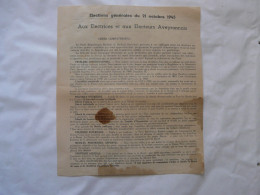 TRACT - ELECTIONS GENERALES Du 21 Octobre 1945 - Parti Républicain Radical - AVEYRON - Historische Dokumente