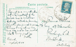 43  Type 1 Gd Liban 2,50 P Piastre (18) Carte Postale Pour New York Tarifs Du 25-07-1924 - Cartas & Documentos