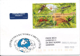 Brazil Cover Sent To Denmark 3-7-2013 Nice Franked With 4 Different Ants In A Block Of 4 - Storia Postale