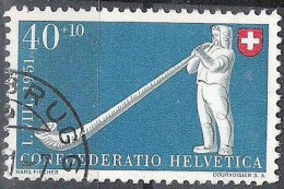 Schweiz Suisse Pro Patria 1951: Alphorn Cor Alpes Zu WII 55 Mi 559 Yv 511 Mit Eck-Stempel HEERBRUGG (Zu CHF 26.00) - Gebraucht