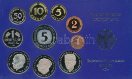 NSZK 1986D 1pf-5M (10xklf) Forgalmi Sor Műanyag Dísztokban T:PP Patina FRG 1986D 1 Pfennig - 5 Mark (10xdiff) Coin Set I - Unclassified
