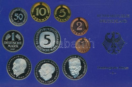 NSZK 1987J 1pf-5M (10xklf) Forgalmi Sor Műanyag Dísztokban T:PP Patina FRG 1987JG 1 Pfennig - 5 Mark (10xdiff) Coin Set  - Unclassified