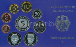 NSZK 1989J 1pf-5M (9xklf) Forgalmi Sor Műanyag Dísztokban T:PP FRG 1989J 1 Pfennig - 5 Mark (9xdiff) Coin Set In Plastic - Unclassified