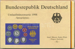 NSZK 1998G 1pf-5M (10xklf) Forgalmi Sor Műanyag és Papír Dísztokban T:PP FRG 1998F 1 Pfennig - 5 Mark (10x) Coin Set In  - Unclassified