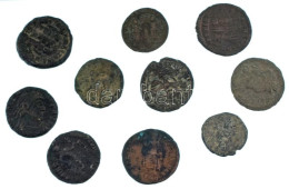 Római Birodalom 10db-os Bronz Follis érmetétel T:VF,F Roman Empire 10pcs Bronze Follis Coin Lot C:VF,F - Ohne Zuordnung