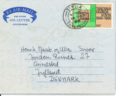 Tanzania Uganda Kenya Aerogramme Sent To Denmark 18-10-1966 - Kenya, Uganda & Tanzania