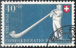 Schweiz Suisse Pro Patria 1951: Alphorn Cor Alpes Zu WII 55 Mi 559 Yv 511 Mit Eck-Stempel BERN + (Zu CHF 26.00) - Gebraucht