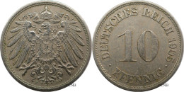 Allemagne - Empire - Guillaume II - 10 Pfennig 1905 F - TTB+/AU50 - Mon6470 - 10 Pfennig