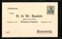 AK Bielefeld, Wäsche-Fabrik H. & W. Budde, Gegründet 1859  - Bielefeld