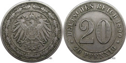 Allemagne - Empire - Guillaume II - 20 Pfennig 1890 G - TTB/XF45 - Mon3874 - 20 Pfennig