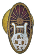 ~1930. "M.M.D.Sz. (Magyarországi Munkások Dalos Szövetsége)" Zománcozott Tombak Gomblyukjelvény (22x11mm) T:XF - Unclassified