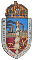 ~1930-1940. "M. Kir. Állami Szövő Fonó Ipari Középiskola Budapest" Zománcozott Bronz Iskolajelvény, Hátlapon "411" Sorsz - Non Classés