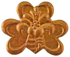 ~1947. Virágos Tildy-címert, Lóhere Alapon ábrázoló Sárgaréz Jelvény (22x28mm) T:AU - Unclassified