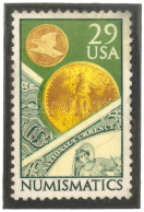 Amerikai Egyesült Államok ~1991. 29c "Numismatics (Numizmatika) Bélyeg Jelvénnyé Alakítva, Gyártói Reklámlapon T:AU - Non Classés