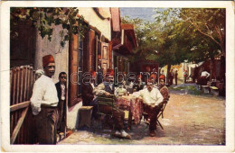 ** T2/T3 Ada Kaleh, Török Kávéház. MFTR Művészlevelezőlap 6314-1. / Turkish Cafe Shop (képeslapfüzetből / From Postcard  - Non Classificati