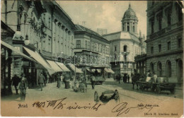 T3 1905 Arad, Atzél Péter Utca, üzletek, Sörcsarnok, Szálloda. Bloch H. Kiadása / Street View, Shops, Beer Hall, Hotel ( - Unclassified