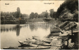 T2/T3 1914 Arad, Városligeti Tó, Csónakok, Híd / Lake, Boat, Bridge (fl) - Ohne Zuordnung