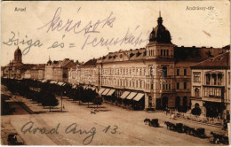 T2/T3 1915 Arad, Andrássy Tér, üzletek / Square, Shops (EK) - Non Classificati