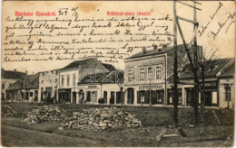 T2/T3 1909 Arad, Újarad, Aradul Nou; Rákóczi Utca, Berthe György és Zimmer üzlete. Mayr Lajos Kiadása / Street, Shops - Unclassified