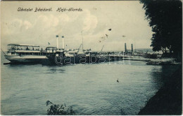 T2/T3 1911 Báziás, Hajóállomás, Gőzhajó és Uszály / Port, Ship Station, Steamship And Barge (EK) - Non Classés