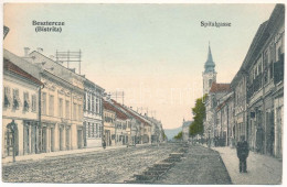 T2/T3 1911 Beszterce, Bistritz, Bistrita; Spitalgasse / Kórház Utca, üzletek / Hospital Street, Shops (EK) - Unclassified