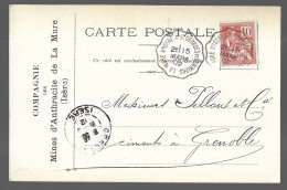 Compagnie Des Mines D'anthracite De La Mure + Cachet Convoyeur 1902 La Mûre D'Isère à St Georges De Dommiers (A16p68) - La Mure