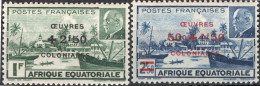 AFRICA EQUATORIALE FRANCESE, LIBREVILLE E MARESCIALLO PETAIN, 1944, NOUVI (MNH**) Scott:FR-EQ B36,B37 - Ongebruikt