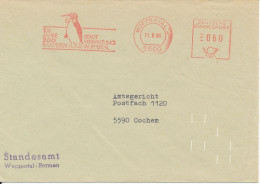 Germany Cover With Meter Cancel Wuppertal 11-8-1981 (100 Jahre ZOO Wuppertal Stadt Verwaltung With Penguin) - Sonstige & Ohne Zuordnung