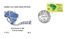 Brazil & FDC Curitiba, City Served By Telex, São Paulo 1968 (76876) - Other & Unclassified