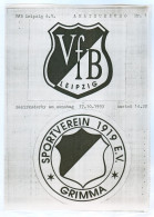 Fußball-Programm PRG PRG VfB Leipzig Amateure -SV 1919 Grimma 17.10.1993 1. FC Lokomotive BSG Motor Probstheida Sachsen - Programma's