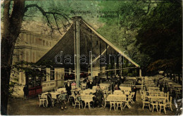 T3 1916 Buziásfürdő, Baile Buzias; Gyógyterem A Kávéházzal, Kert Vendégekkel és Pincérekkel / Spa, Café Garden With Gues - Non Classés