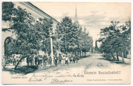 T2/T3 1903 Buziásfürdő, Baile Buzias; Templom Utca. Nosek Gusztáv Kiadása / Street (EK) - Unclassified
