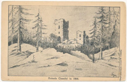 * T3 Csicsóújfalu, Csicsó, Ciceu-Corabia; Ruinele Ciceului, Cetatea Ciceu / Csicsó Várának Romjai 1865-ben / Castle Ruin - Non Classés