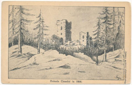 * T3 Csicsóújfalu, Csicsó, Ciceu-Corabia; Ruinele Ciceului, Cetatea Ciceu / Csicsó Várának Romjai 1865-ben / Castle Ruin - Non Classificati