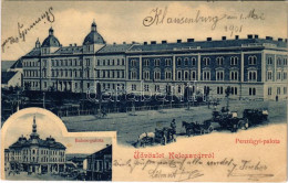 T2/T3 1901 Kolozsvár, Cluj; Pénzügyi Palota, Babos Palota, Piac, üzletek / Financial Palace, Market, Shops + "KOLOZSVÁR  - Unclassified