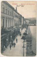 T3/T4 1908 Kolozsvár, Cluj; Mátyás Király Tér, Hirdetőoszlop, Takarék Betétek és Kávé üzlet. Fabritius Erik Kiadása / Sq - Unclassified