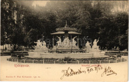 T2/T3 1903 Kolozsvár, Cluj; Sétatéri Szökőkút. Kováts P. Fiai 136. Sz. / Promenade, Fountain (EK) - Unclassified