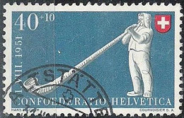 Schweiz Suisse Pro Patria 1951: Alphorn Cor Alpes Zu WII55 Mi 559 Yv 511 Mit Stempel  ALTSTÄTTEN 31.?.51 (Zu CHF 26.00) - Used Stamps