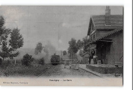 CPA 60 Cauvigny La Gare Et Le Train Tramway - Autres & Non Classés