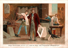 CHROMO ALOYS SENEFELDER NE EN 1771 MORT EN 1834 CREA L'IMPRESSION LITHOGRAPHIQUE - Andere & Zonder Classificatie