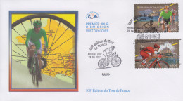 Enveloppe  FDC   1er   Jour    FRANCE    100éme  Edition   Du   TOUR  DE  FRANCE   Cycliste    2013 - 2010-2019