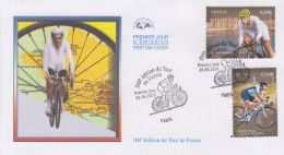 Enveloppe  FDC   1er   Jour    FRANCE    100éme  Edition   Du   TOUR  DE  FRANCE   Cycliste    2013 - 2010-2019