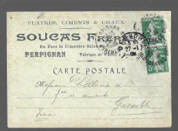 Rareté. Perpignan. Carte Postale Des établissements Soucas Frères, Plâtres, Ciments & Chaux (A19p27) - Perpignan