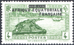 AFRICA EQUATORIALE FRANCESE, PAESAGGI, LANDSCAPE, 1936, 4 C. NUOVO (MLH*) Mi:FR-EQ 3, Scott:FR-EQ 3, Yt:FR-EQ 19 - Neufs