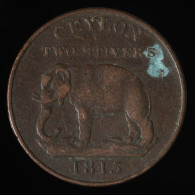  Ceylon - Sri Lanka, George III, 2 Stivers, 1815, , Cuivre (Copper), TB+ (VF),
KM#82, Pr#90 - Sri Lanka