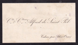 Comte Et Comtesse Alfred De Saint Pol à Cahan Par Athis (Orne 61) Carte De Visite Donné à A. ROTS De Caen Peintre - Visiting Cards