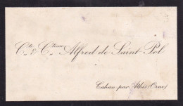 Comte Et Comtesse Alfred De Saint Pol à Cahan Par Athis (Orne 61) Carte De Visite Donnée à A. ROTS De Caen Peintre - Visitenkarten