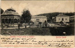 T3 1901 Bártfafürdő, Bardejovské Kúpele, Bardiov, Bardejov; Erzsébet Királyné Forrás, Deák Tér és Szálloda. Eschwig Ede  - Unclassified