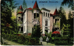 T2/T3 1918 Bártfafürdő, Bardejovské Kúpele, Bardiov, Bardejov; Ferencz Villa. Neumann Viktor Kiadása (EK) - Unclassified